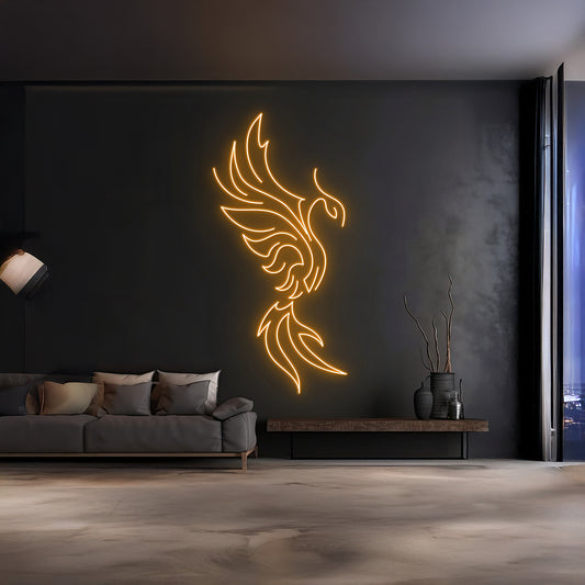 Fiery Phoenix Neon Sign Flying Fire Bird Neon Light