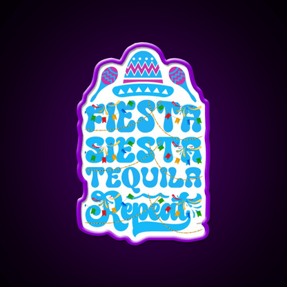 Fiesta Siesta Tequila Funny Cinco De Mayo Party Drink Tequila Led Neon Sign Rgb Color - Shineneon