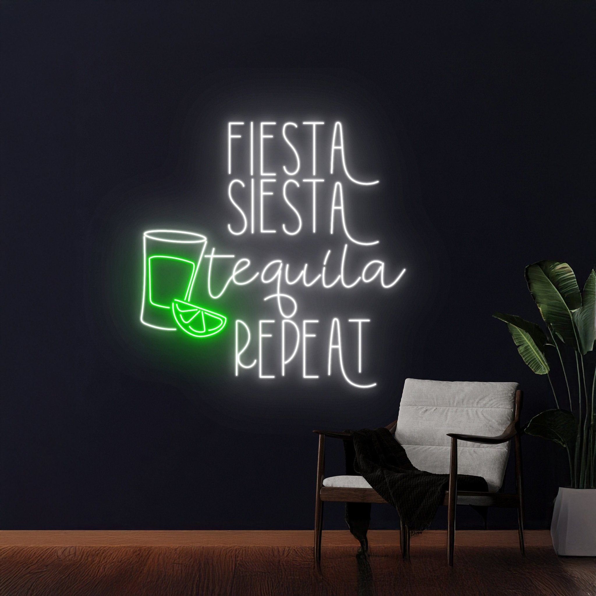 Fiesta Siesta Tequila Repeat Neon Sign - Shineneon