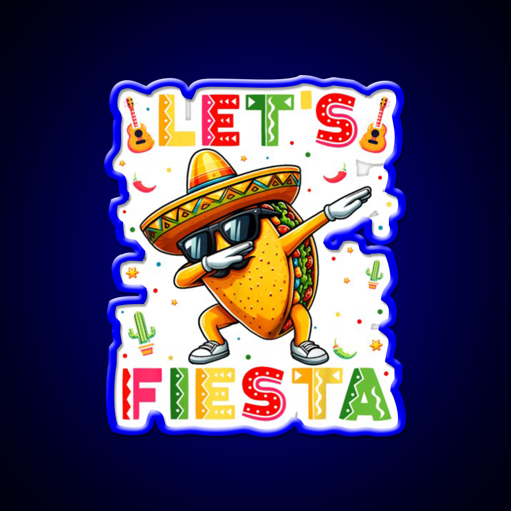 Fiesta Squad Taco Cinco De Mayo Boys Men Kids Taco Led Neon Sign Rgb Color