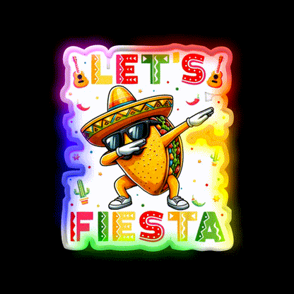 Fiesta Squad Taco Cinco De Mayo Boys Men Kids Taco Led Neon Sign Rgb Color