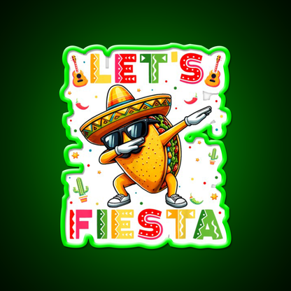 Fiesta Squad Taco Cinco De Mayo Boys Men Kids Taco Led Neon Sign Rgb Color