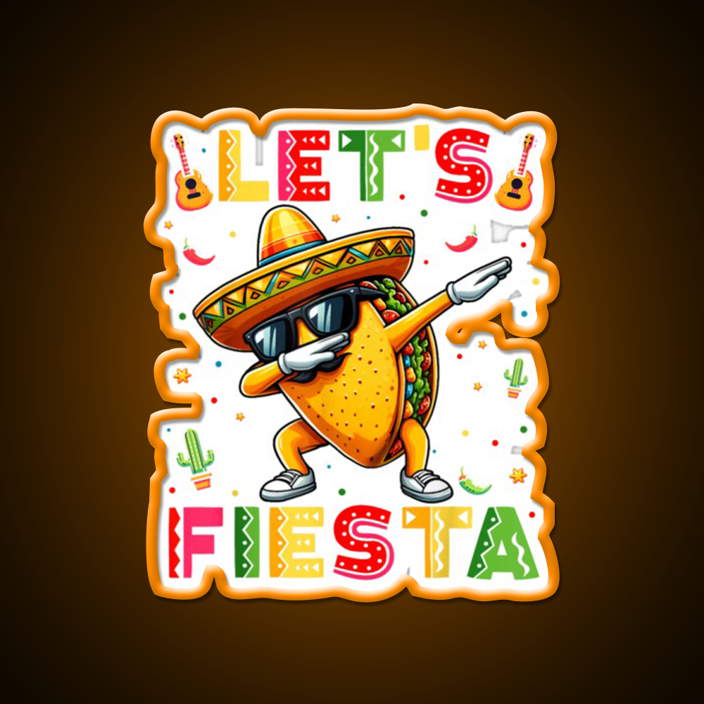 Fiesta Squad Taco Cinco De Mayo Boys Men Kids Taco Led Neon Sign Rgb Color