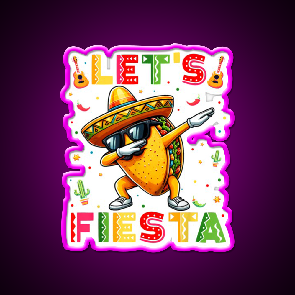 Fiesta Squad Taco Cinco De Mayo Boys Men Kids Taco Led Neon Sign Rgb Color