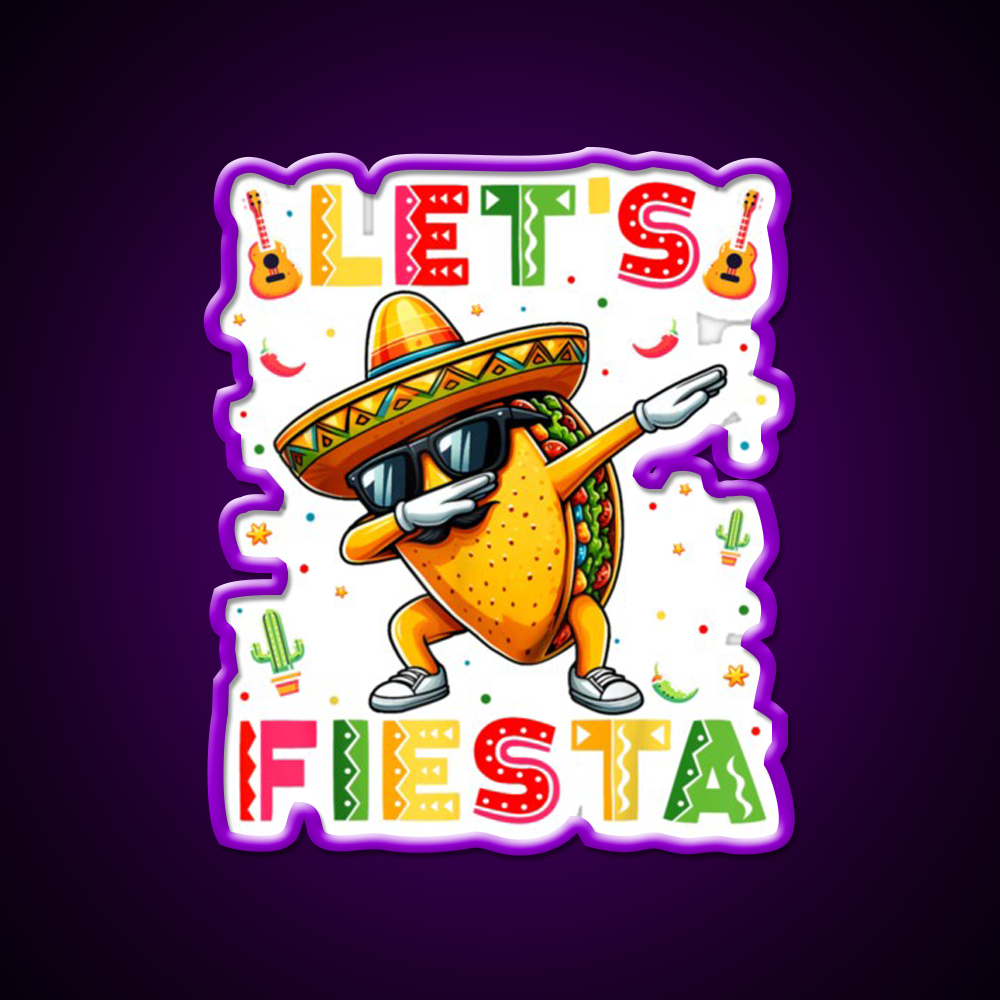 Fiesta Squad Taco Cinco De Mayo Boys Men Kids Taco Led Neon Sign Rgb Color