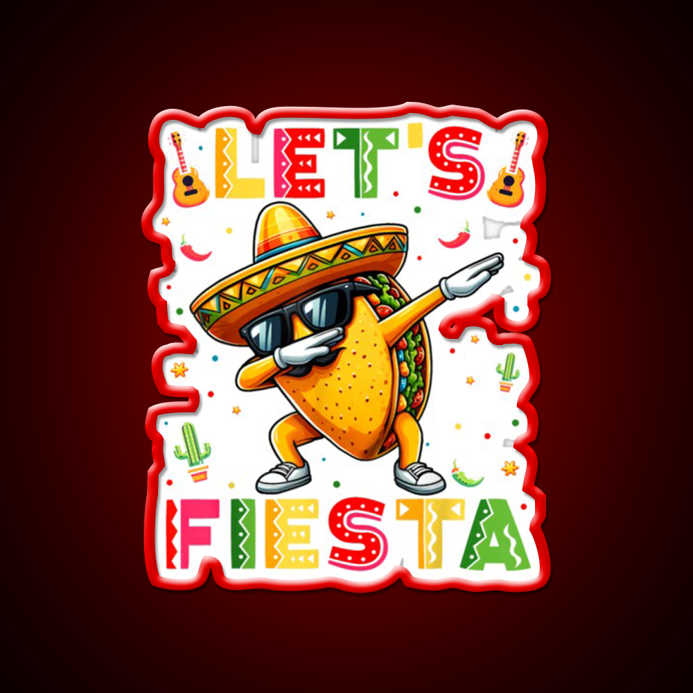 Fiesta Squad Taco Cinco De Mayo Boys Men Kids Taco Led Neon Sign Rgb Color