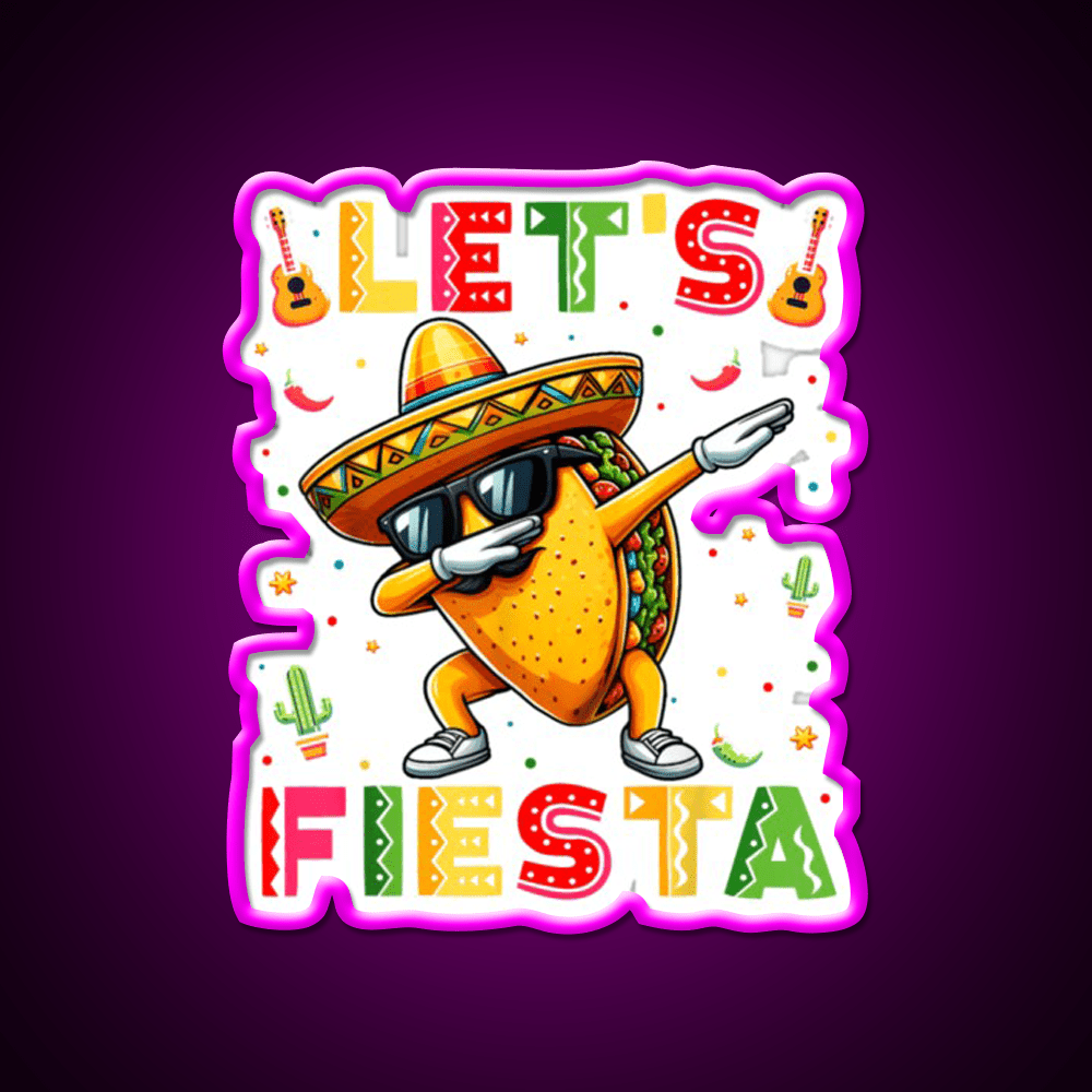 Fiesta Squad Taco Cinco De Mayo Boys Men Kids Taco Led Neon Sign Rgb Color - Shineneon