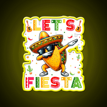 Fiesta Squad Taco Cinco De Mayo Boys Men Kids Taco Led Neon Sign Rgb Color