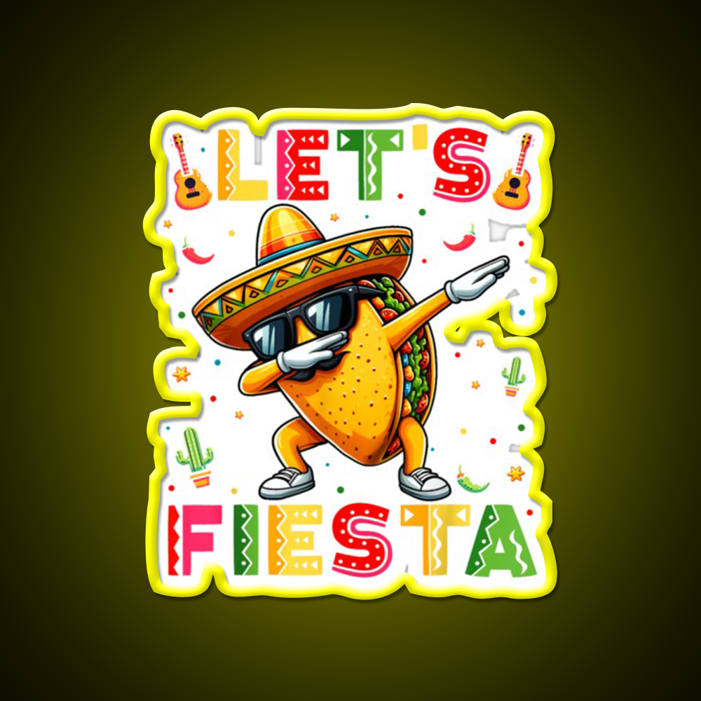 Fiesta Squad Taco Cinco De Mayo Boys Men Kids Taco Led Neon Sign Rgb Color