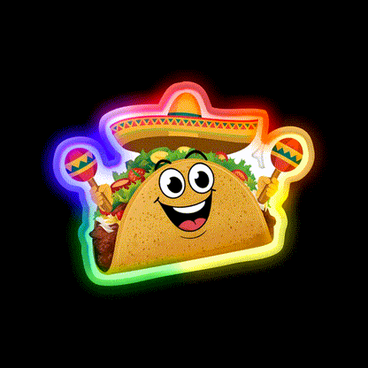 Fiesta Taco Led Neon Sign Mexican Food Sign Rgb Color - LED neon sign close-up detail
