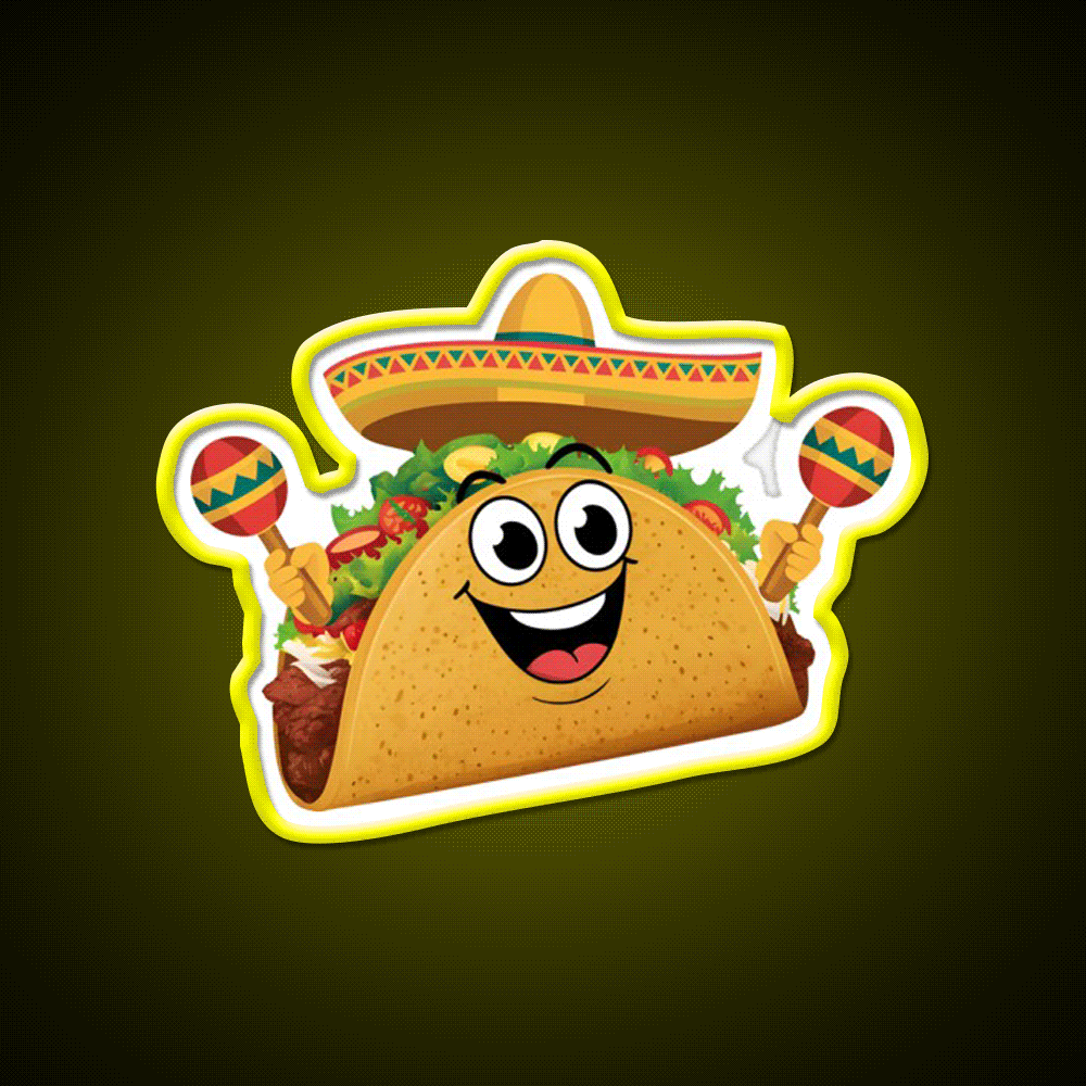 Fiesta Taco Led Neon Sign Mexican Food Sign Rgb Color - Custom LED neon sign front view