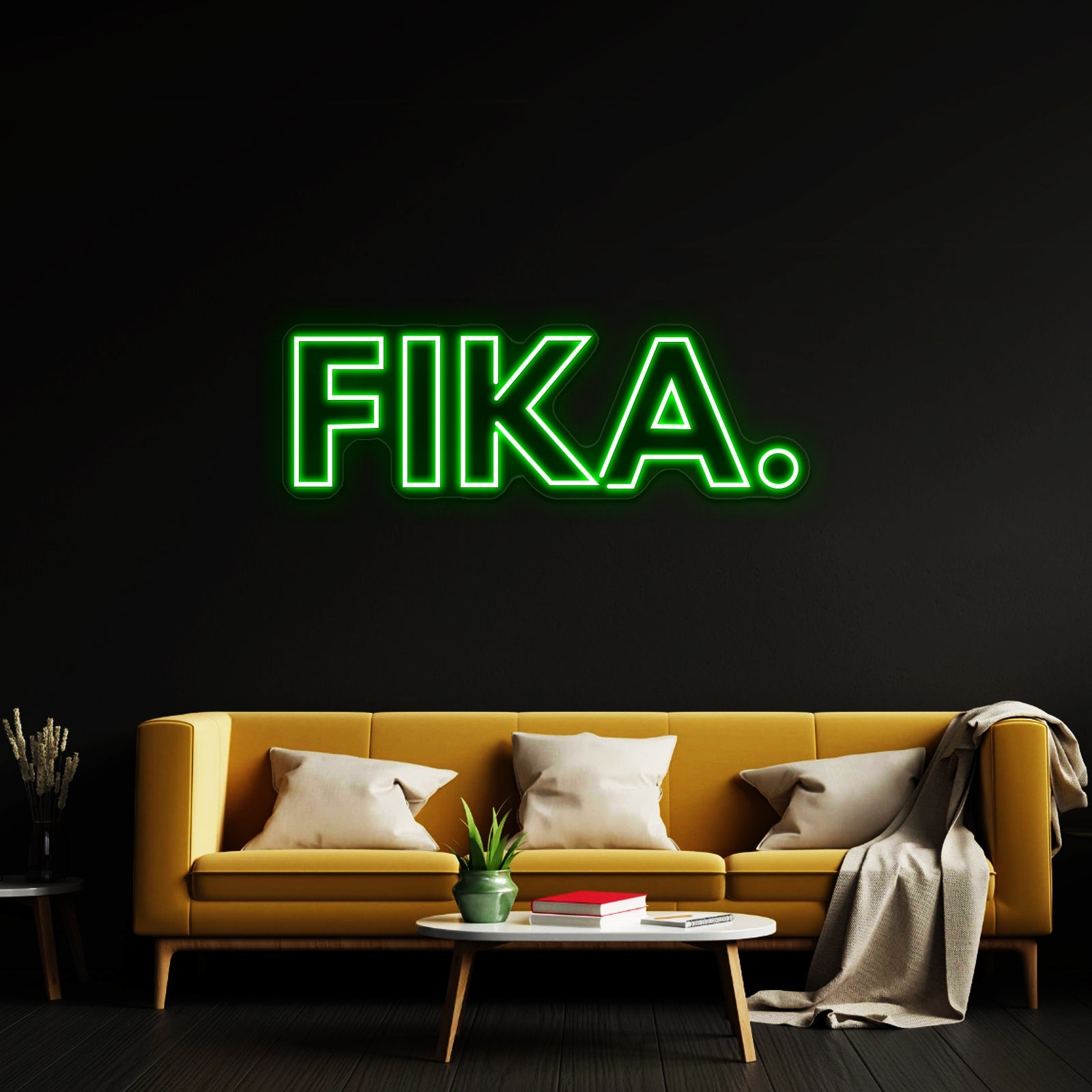 Fika Capital Black And White Artwork Personalized Light Up Sign - Shineneon