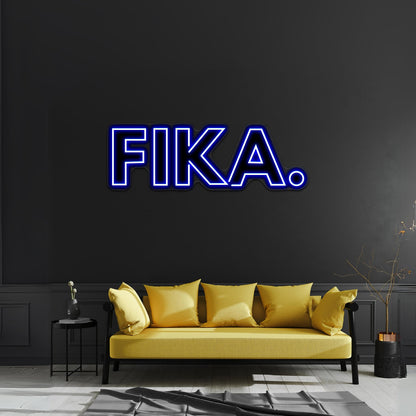 Fika Capital Black And White Artwork Personalized Light Up Sign - Shineneon