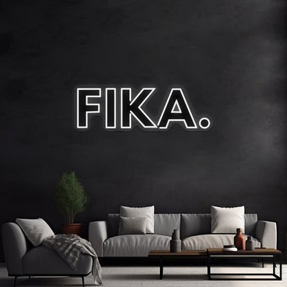 Fika Capital Black And White Artwork Personalized Light Up Sign - Shineneon