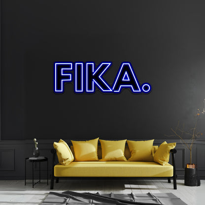 Fika Capital Black And White Artwork Personalized Light Up Sign