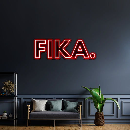 Fika Capital Black And White Artwork Personalized Light Up Sign