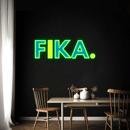 Fika Capital Blue And Yellow Artwork Personalized Light Up Sign