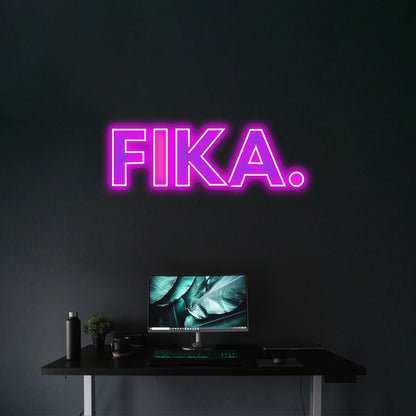 Fika Capital Blue And Yellow Artwork Personalized Light Up Sign