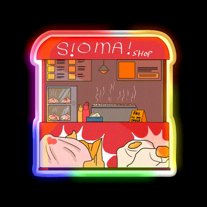 Filipino Food Stalls Siomai Haus Snack Food Led Neon Sign Rgb Color - LED neon sign close-up detail