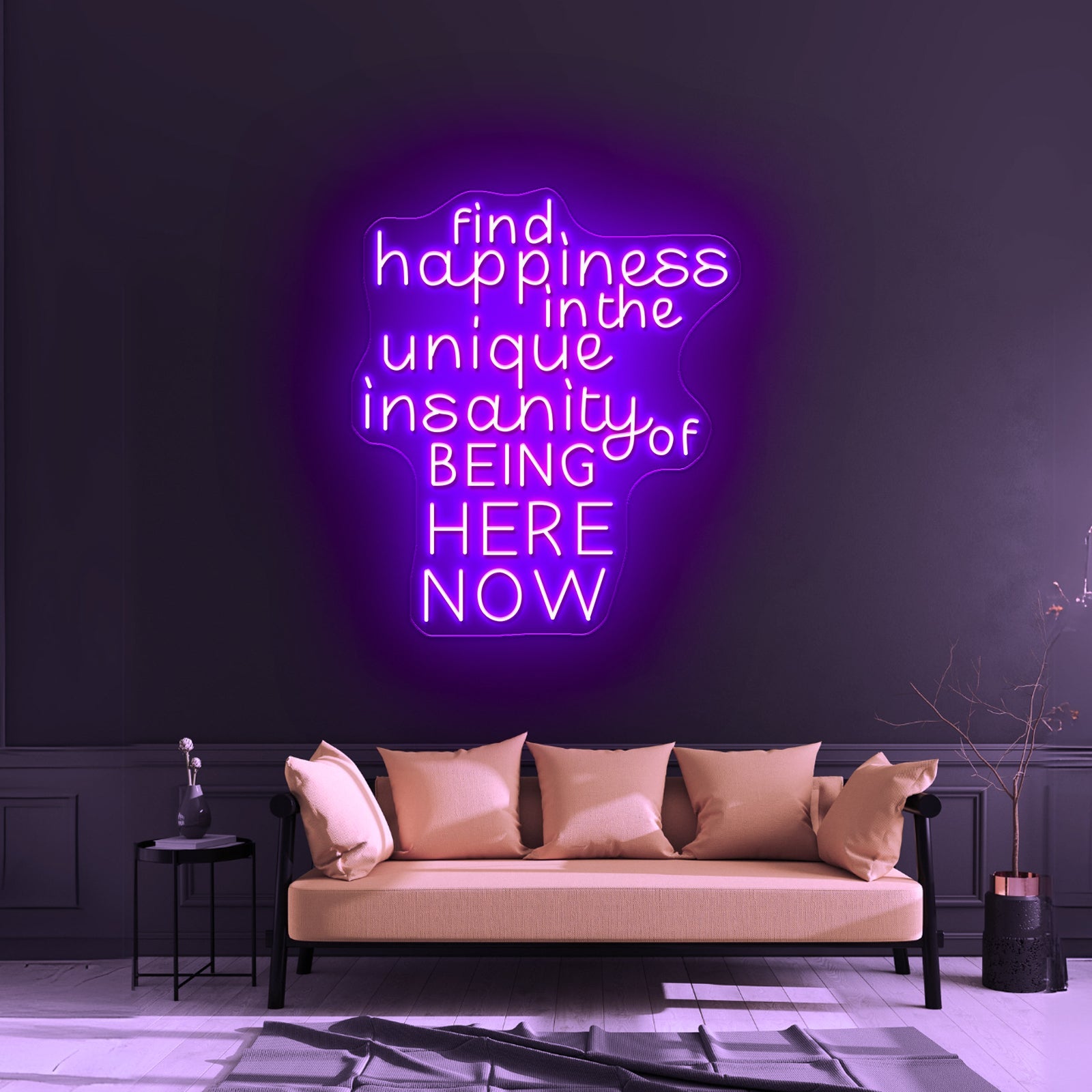 Find Happiness In The Unique Artwork Personalized Light Up Sign - Shineneon