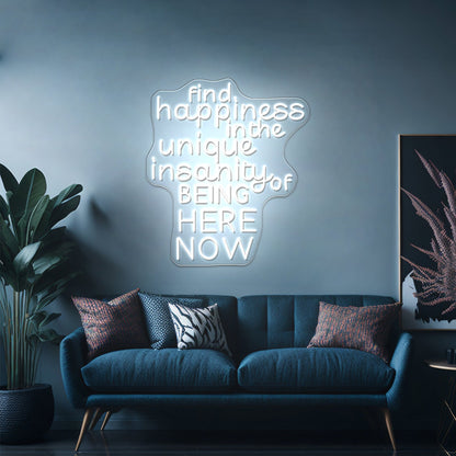 Find Happiness In The Unique Artwork Personalized Light Up Sign - Shineneon