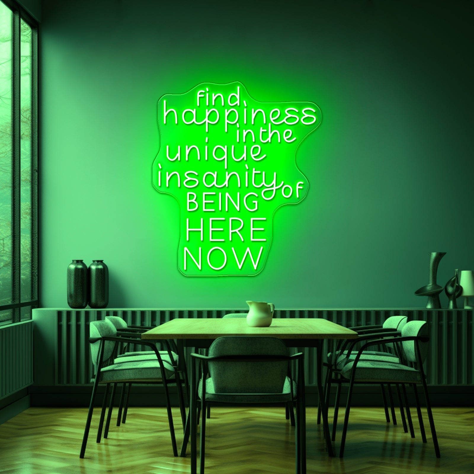 Find Happiness In The Unique Artwork Personalized Light Up Sign - Shineneon