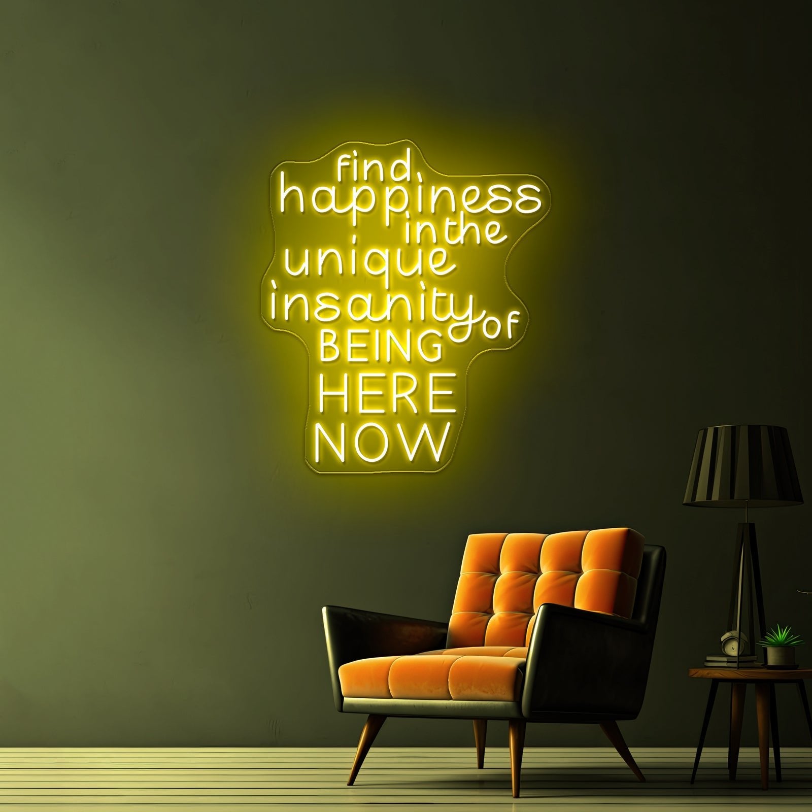 Find Happiness In The Unique Artwork Personalized Light Up Sign - Shineneon