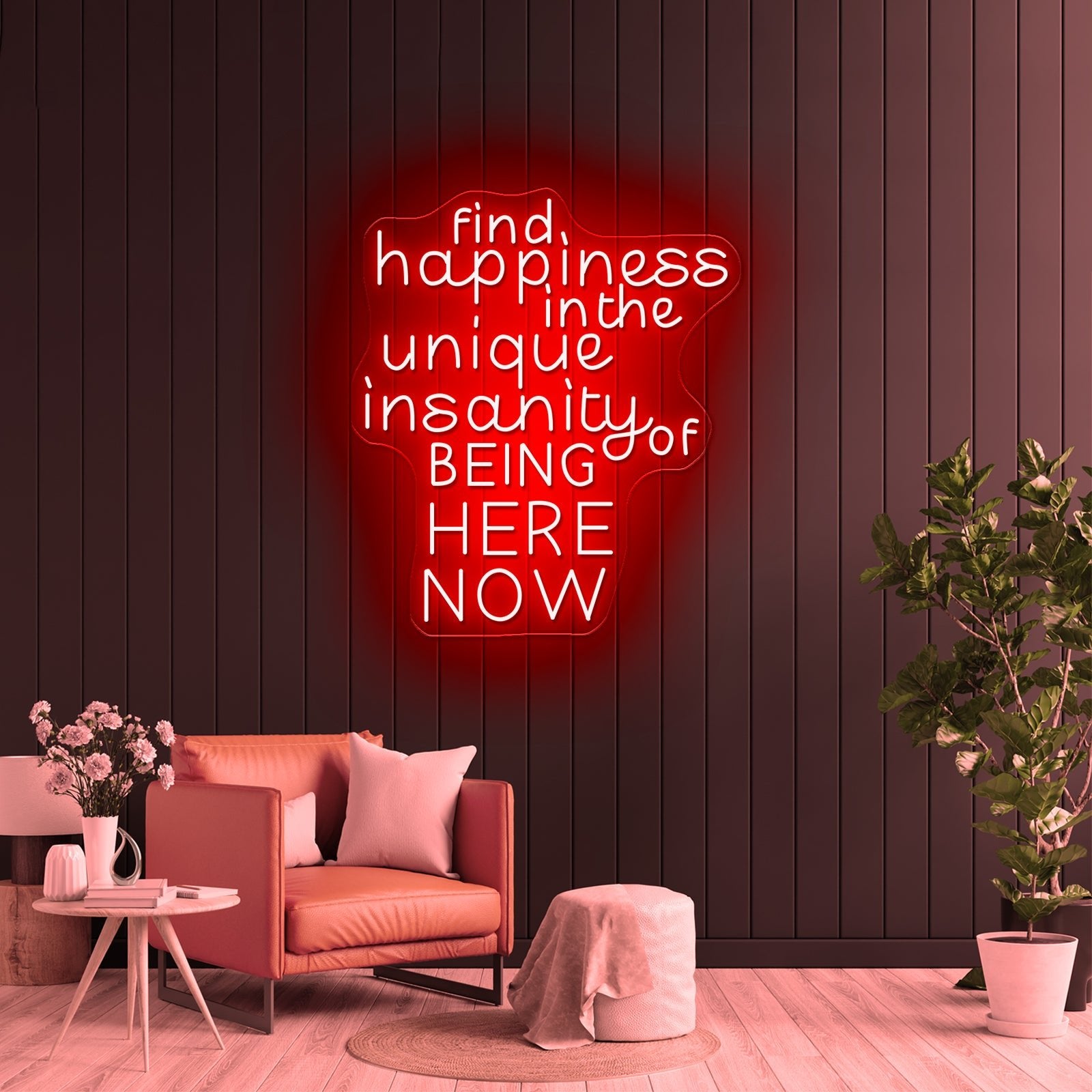 Find Happiness In The Unique Artwork Personalized Light Up Sign - Shineneon