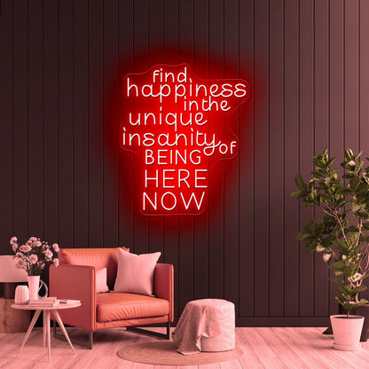 Find Happiness In The Unique Artwork Personalized Light Up Sign - Shineneon
