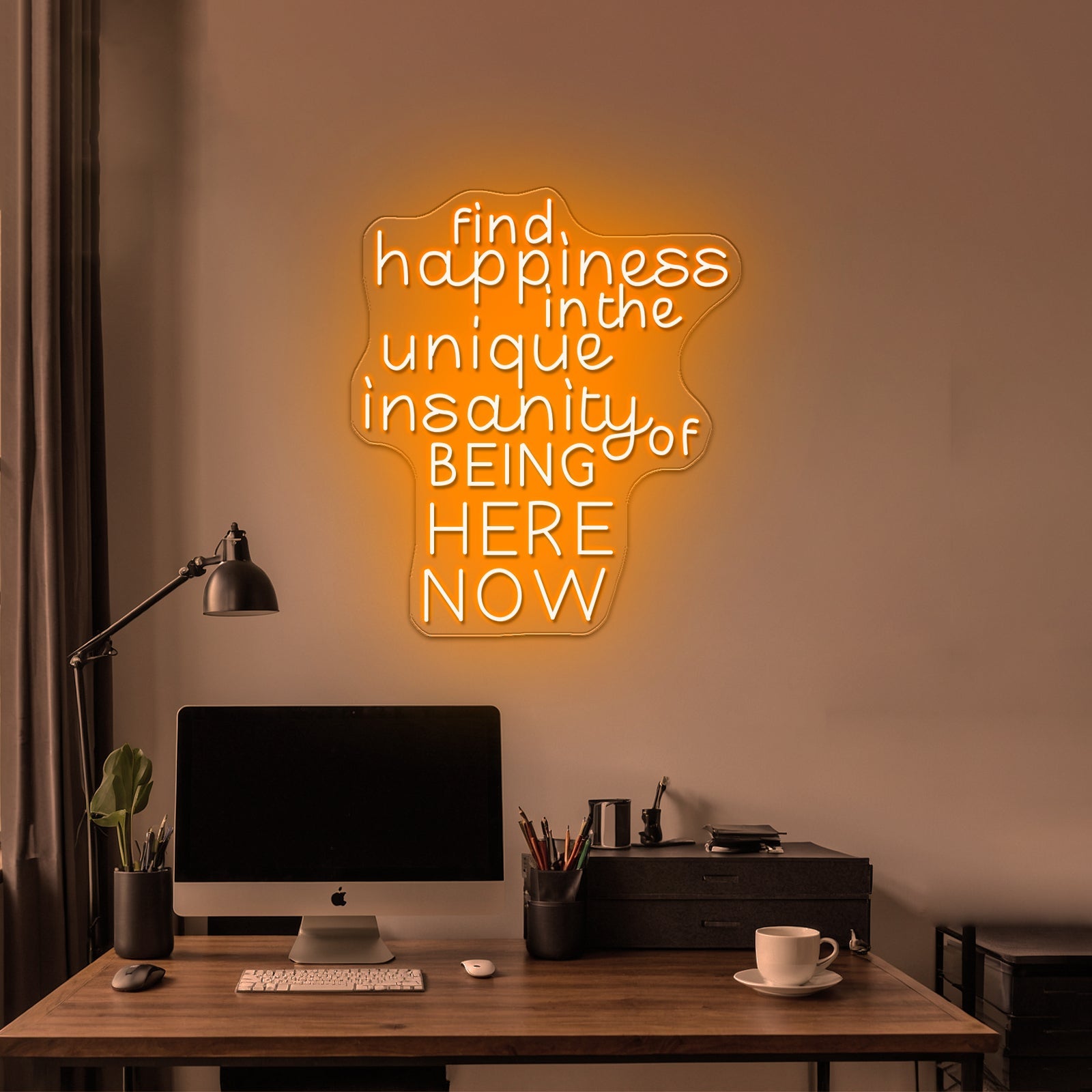 Find Happiness In The Unique Artwork Personalized Light Up Sign - Shineneon