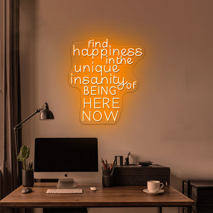 Find Happiness In The Unique Artwork Personalized Light Up Sign - Shineneon