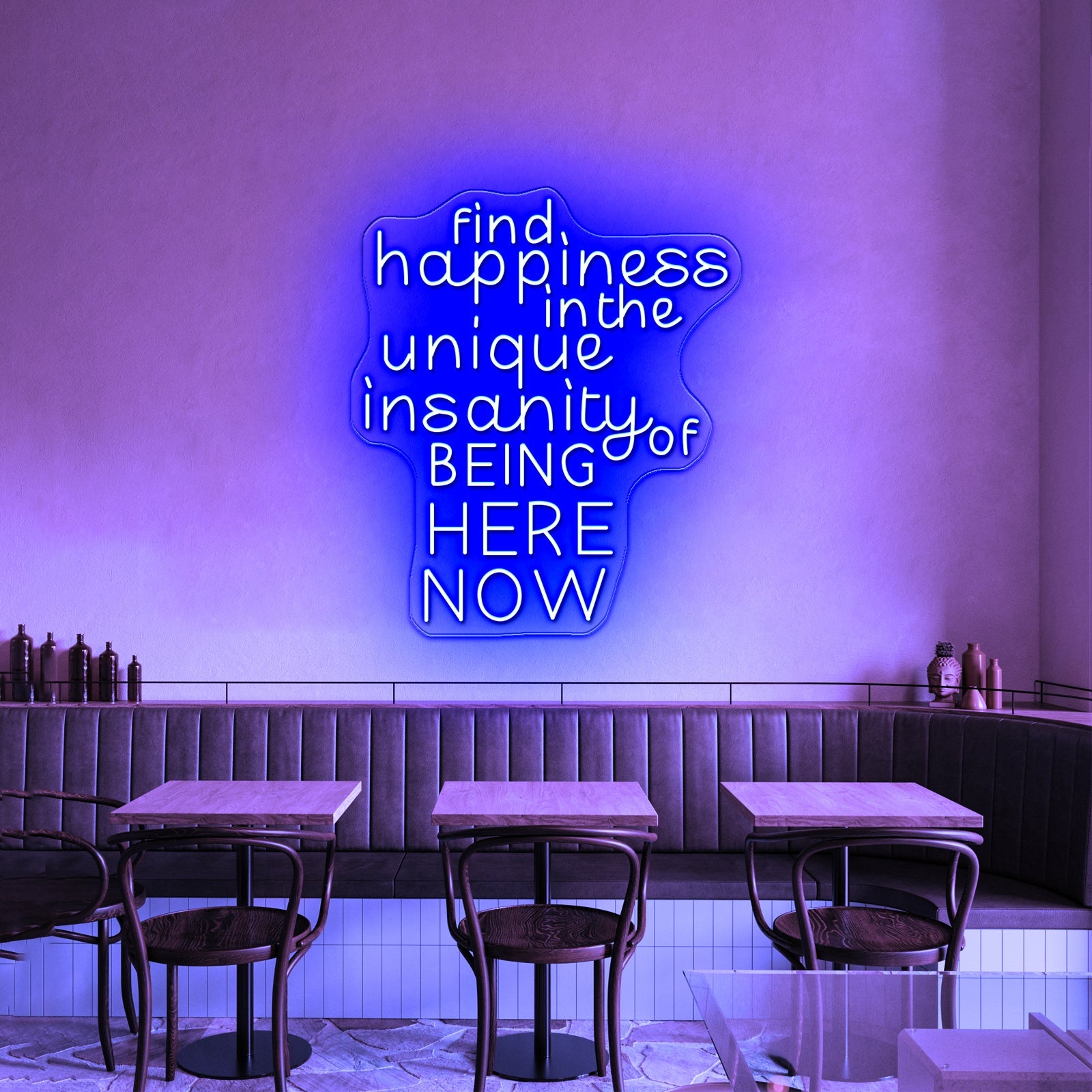 Find Happiness In The Unique Artwork Personalized Light Up Sign - Shineneon