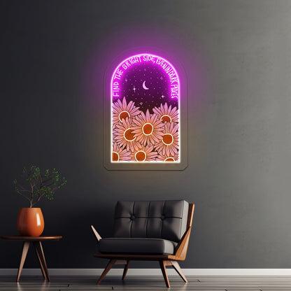 Find The Bright Side Even In Dark Places Neon Peace Sign - Shineneon