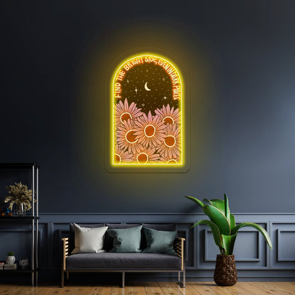 Find The Bright Side Even In Dark Places Neon Peace Sign - Shineneon
