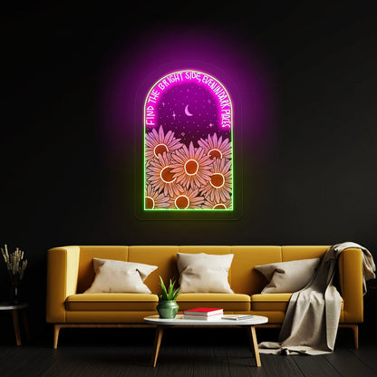 Find The Bright Side Even In Dark Places Neon Peace Sign - Shineneon