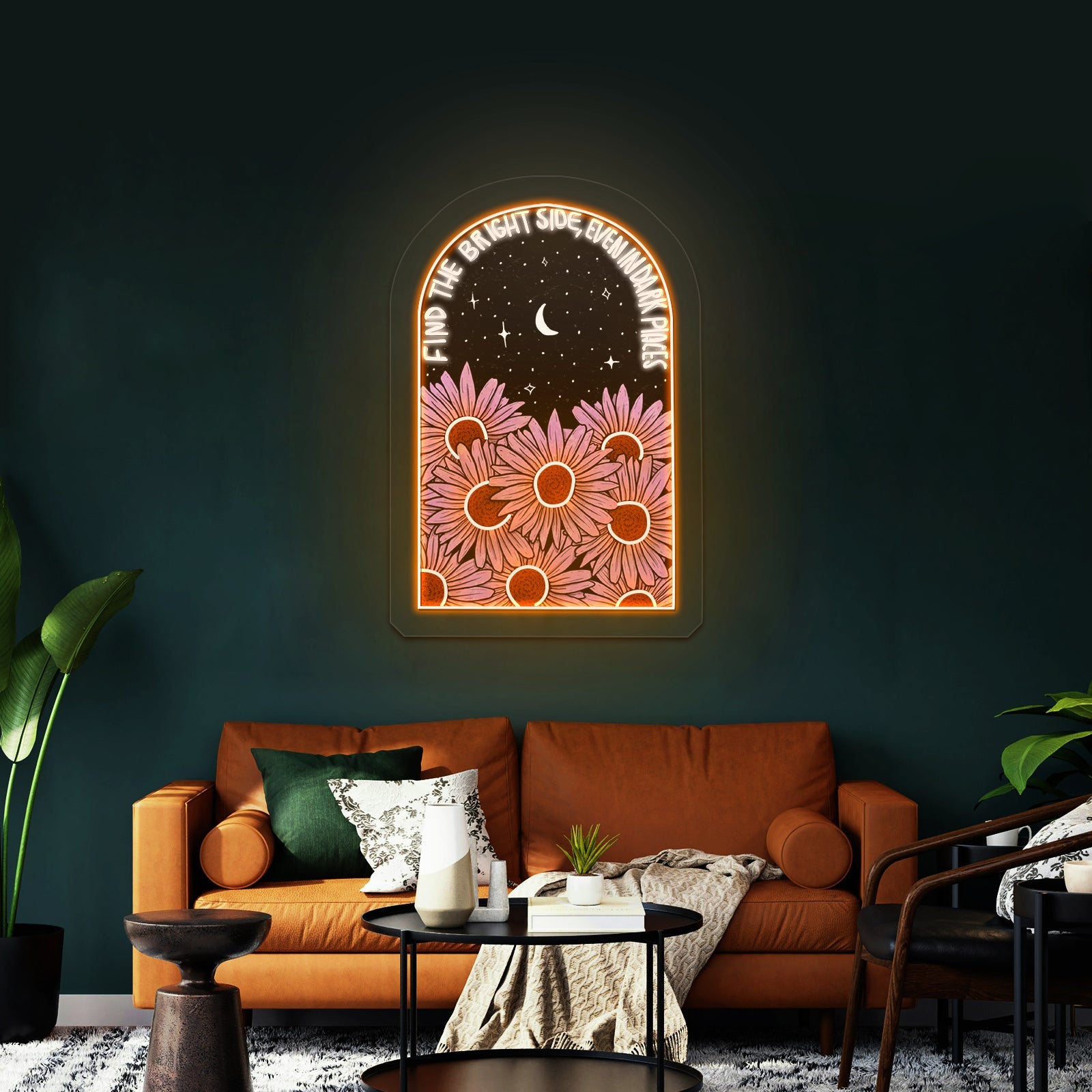 Find The Bright Side Even In Dark Places Neon Peace Sign - Shineneon