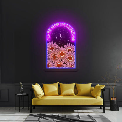 Find The Bright Side Even In Dark Places Neon Peace Sign - Shineneon