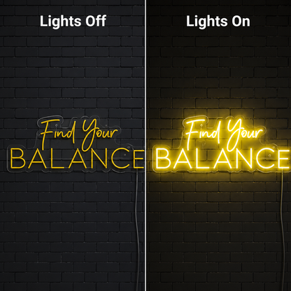 Find Your Balance Are Wall Decor LED Neon Sign - 06 Day Night Comparison
