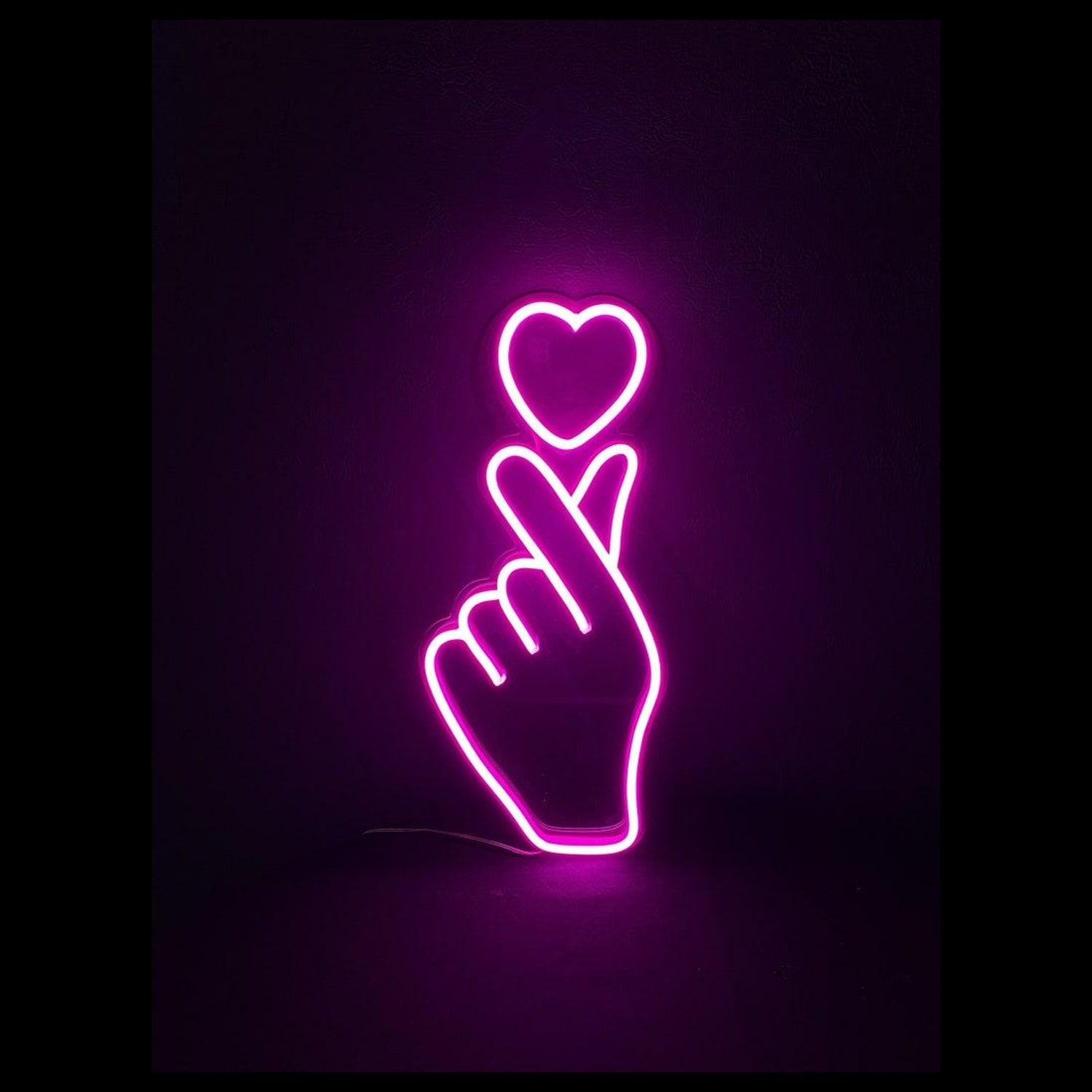 Finger Heart Gradient Led Neon Sign For Bedroom And Cafe Wall Decor | Shineneon