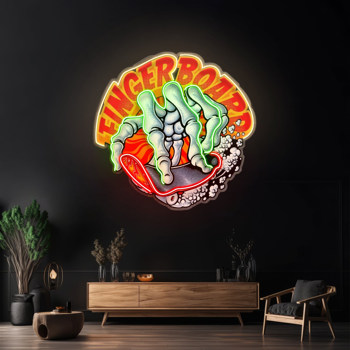 Fingerboard Led Neon Sign Light Custom Led Signs