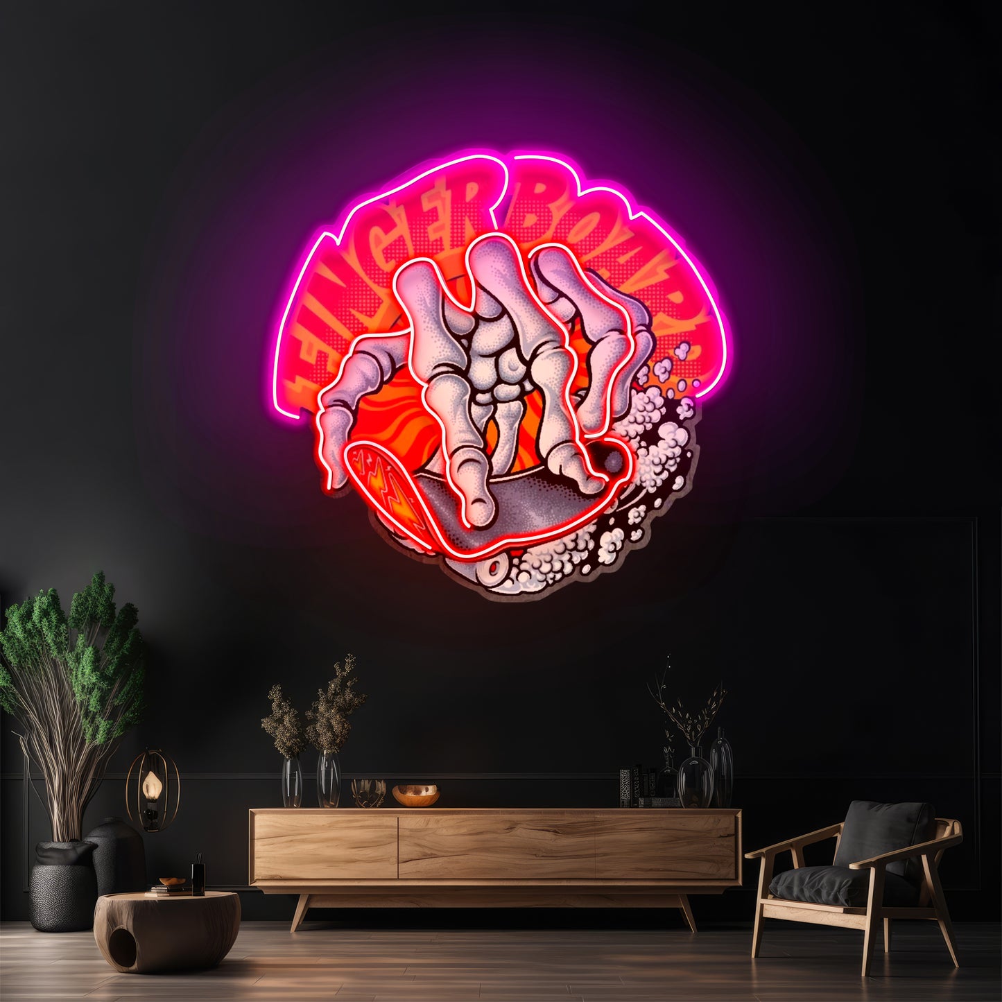 Fingerboard Led Neon Sign Light Custom Led Signs