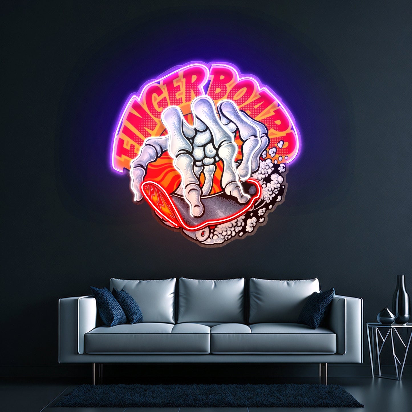 Fingerboard Led Neon Sign Light Custom Led Signs