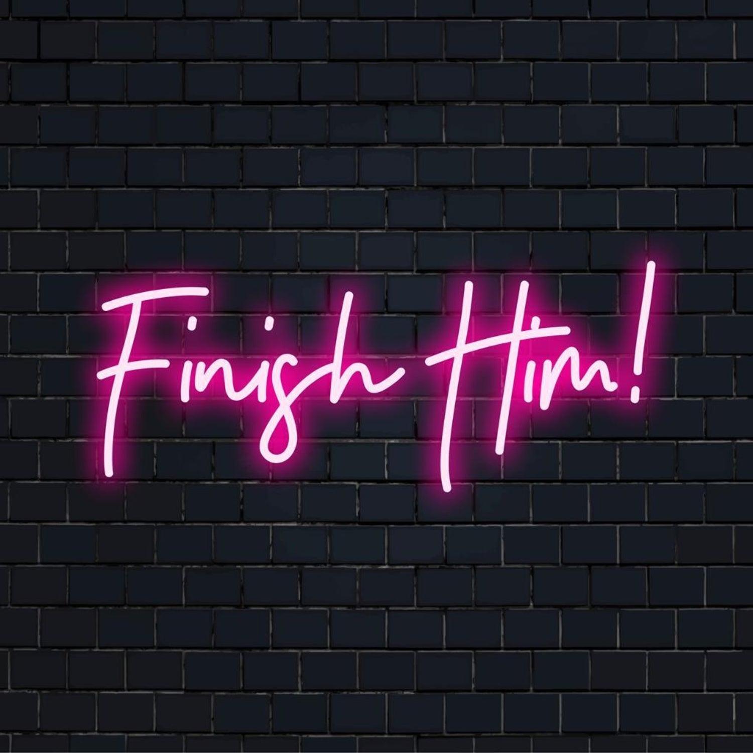 Finish Him Pink Led Neon Sign Gaming Room Wall Art | Shineneon