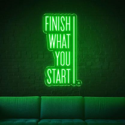Finish What You Start Blue-White Led Neon Sign For Modern Indoor Decor | Shineneon