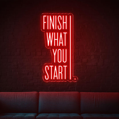 Finish What You Start Blue-White Led Neon Sign For Modern Indoor Decor | Shineneon
