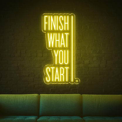 Finish What You Start Blue-White Led Neon Sign For Modern Indoor Decor | Shineneon