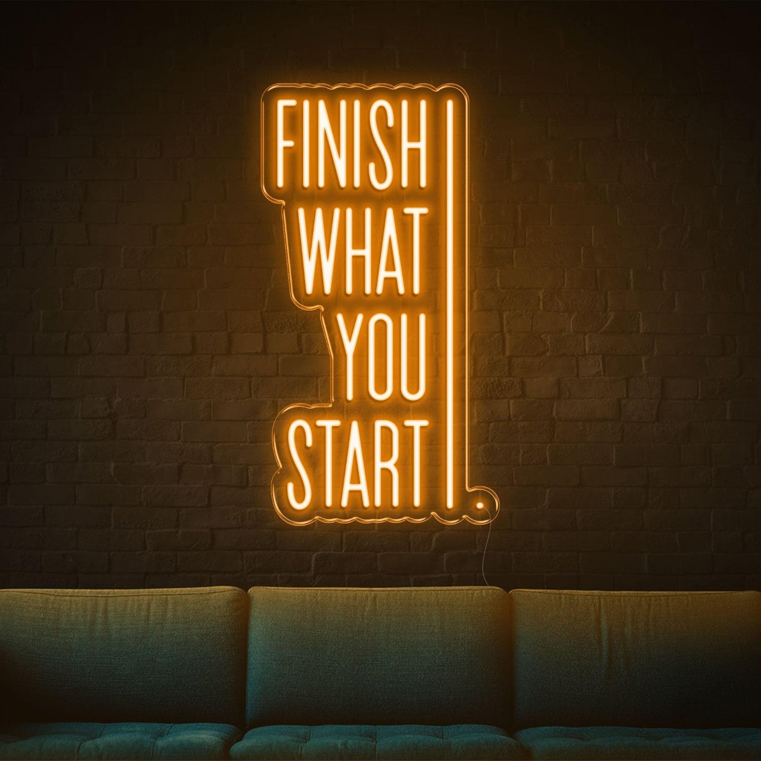 Finish What You Start Blue-White Led Neon Sign For Modern Indoor Decor | Shineneon