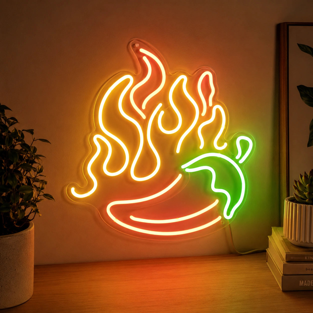Fire BBQ Pepper Neon Sign LED Neon Sign high-converting product image