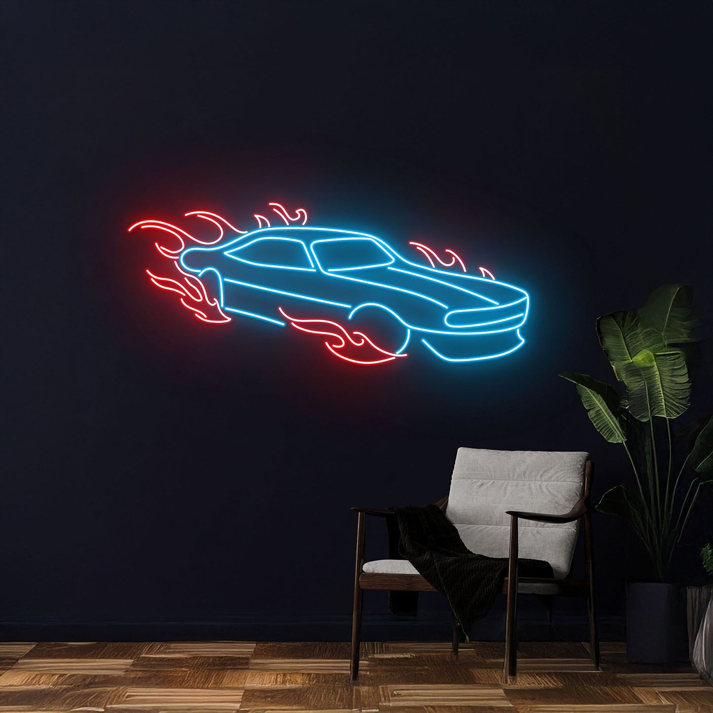 Fire Car Neon Sign