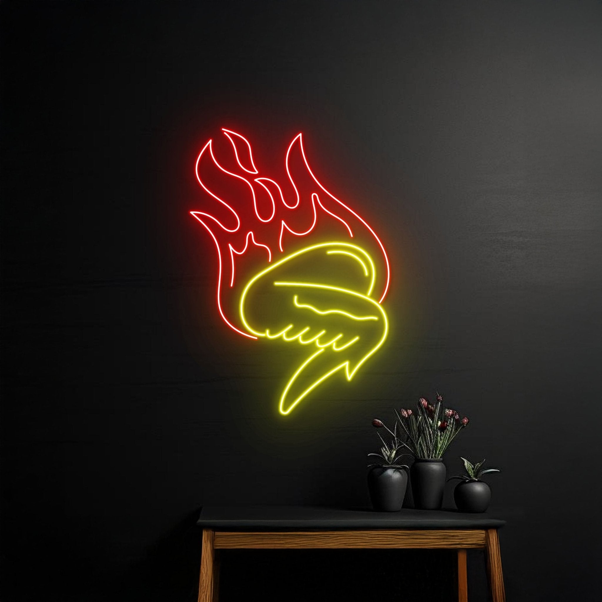 Fire Chicken Wing Neon Sign - Shineneon